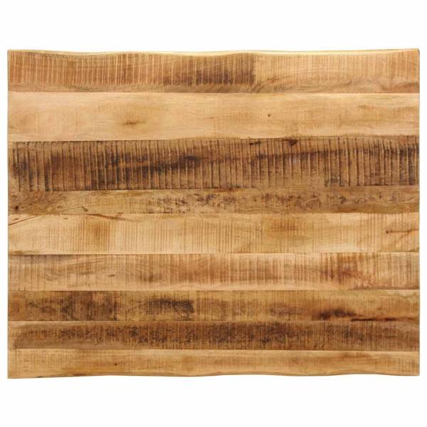ARDEBO.de - Tischplatte mit Baumkante 100x80x3,8 cm Raues Mango Massivholz
