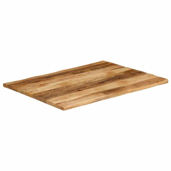 Tischplatte mit Baumkante 100x80x3,8 cm Raues Mango Massivholz