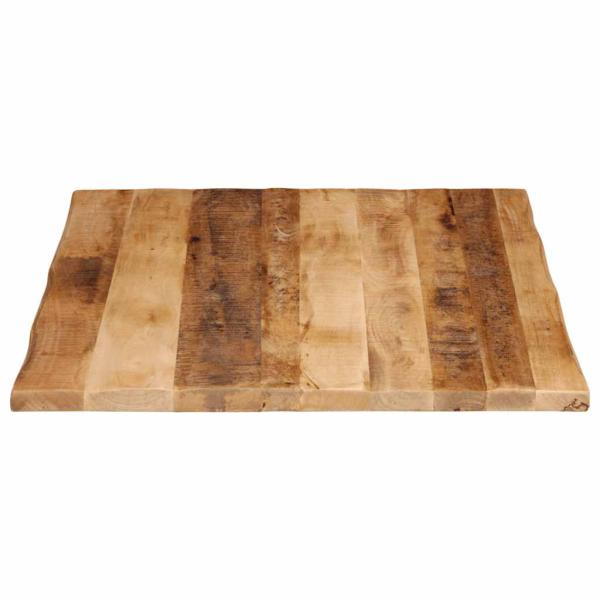 Tischplatte mit Baumkante 100x80x3,8 cm Raues Mango Massivholz