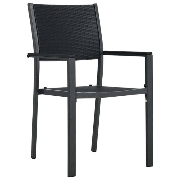Gartenst?hle 4 Stk. Schwarz Kunststoff Rattan-Optik