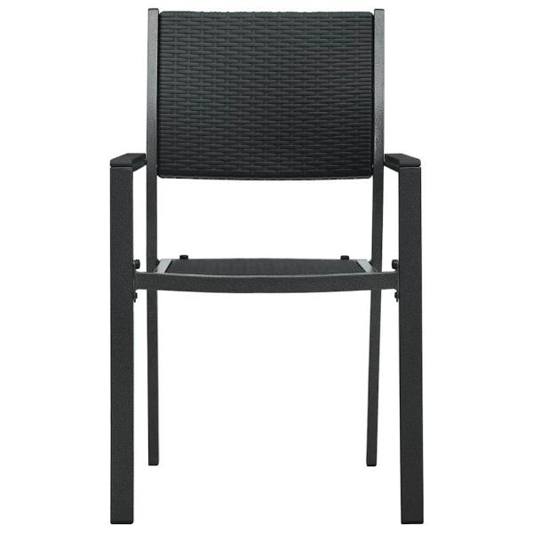Gartenst?hle 4 Stk. Schwarz Kunststoff Rattan-Optik