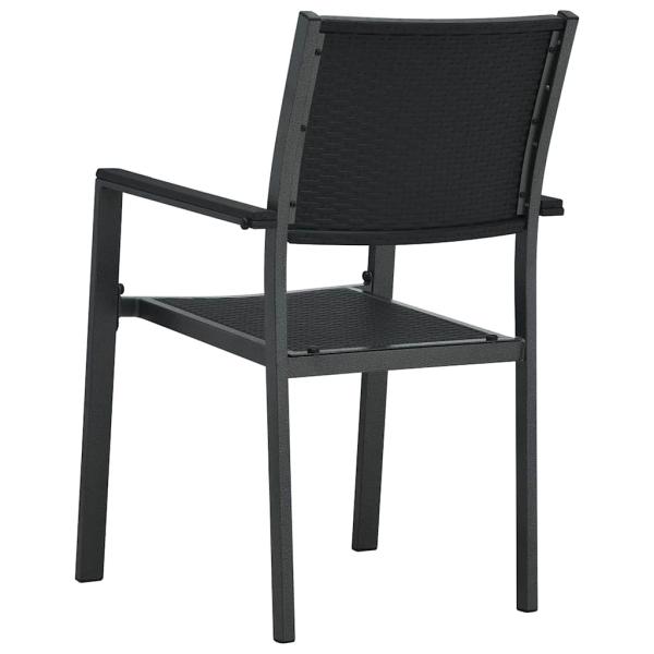 Gartenst?hle 4 Stk. Schwarz Kunststoff Rattan-Optik