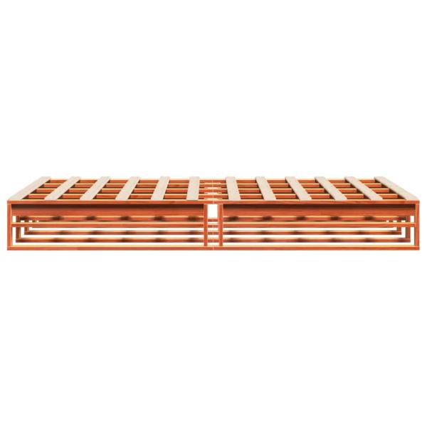 Massivholzbett ohne Matratze Wachsbraun 120x200 cm Kiefernholz