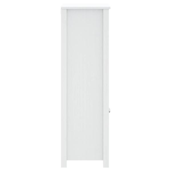 Badschrank BERG Weiß 69,5x34x110 cm Massivholz Kiefer