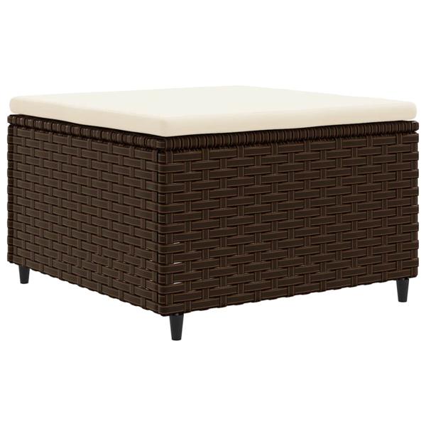 7-tlg. Garten-Lounge-Set mit Kissen Braun Poly Rattan