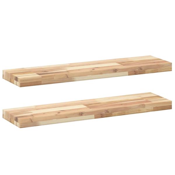 Schweberegale 2 Stk. 100x20x4 cm Massivholz Akazie Unbehandelt