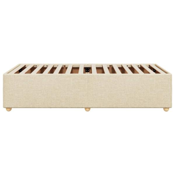 Bettgestell ohne Matratze Creme 90x200 cm Stoff