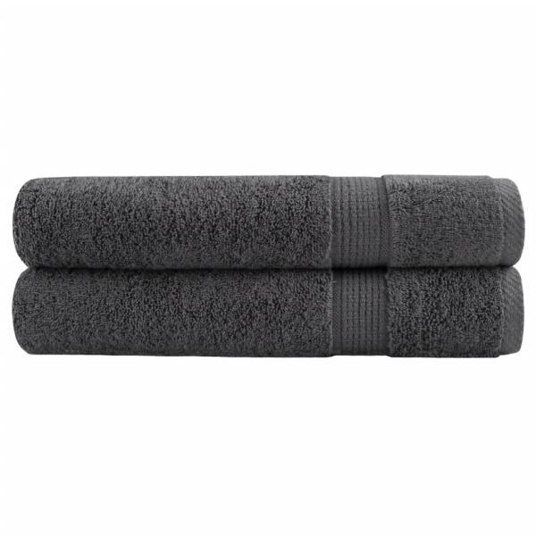 Premium Saunatücher SOLUND 2 Stk. Anthrazit 80x200 cm 600 g/m²