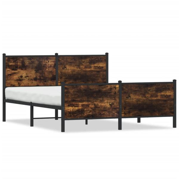 Metallbett ohne Matratze Räuchereiche 140x190 cm