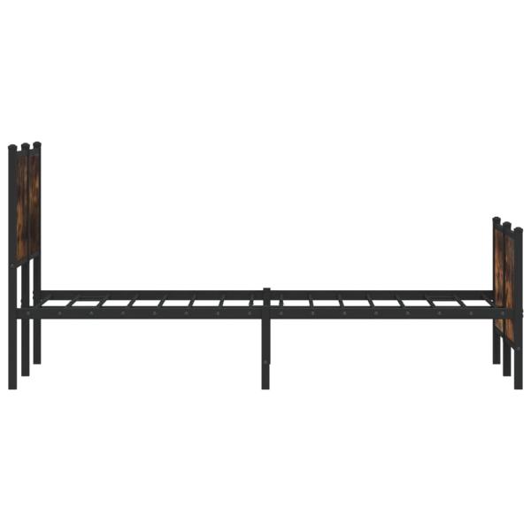 Metallbett ohne Matratze Räuchereiche 140x190 cm