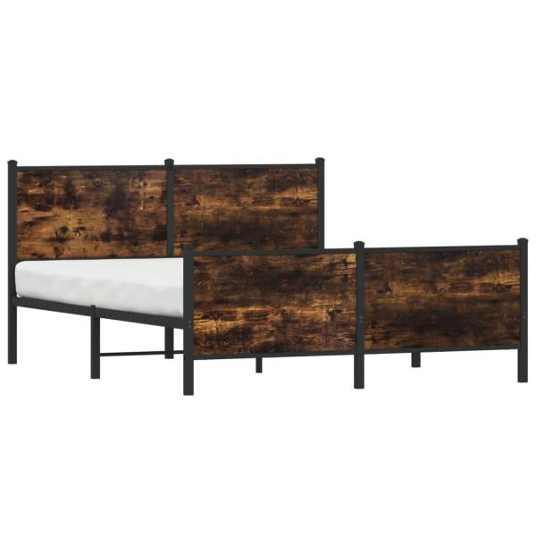 Metallbett ohne Matratze Räuchereiche 150x200 cm