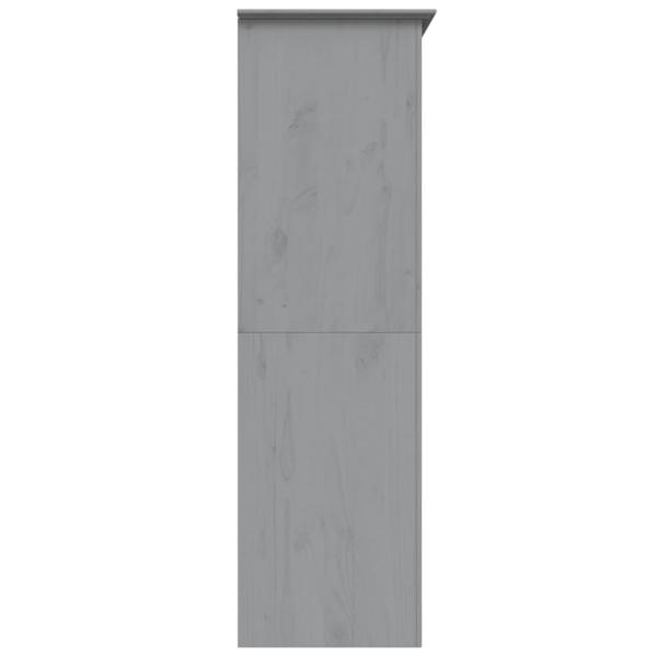 Kleiderschrank BODO Grau 146x53,5x173 cm Massivholz Kiefer