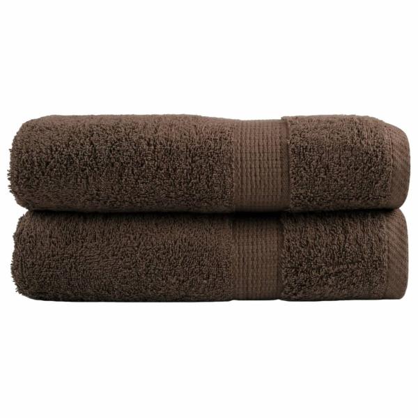 Premium Handtücher SOLUND 2 Stk. Braun 50x100 cm 600 g/m²