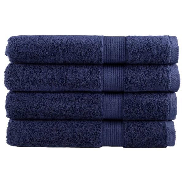 ARDEBO.de - Premium Saunatücher SOLUND 4 Stk. Marineblau 80x200 cm 600 g/m²