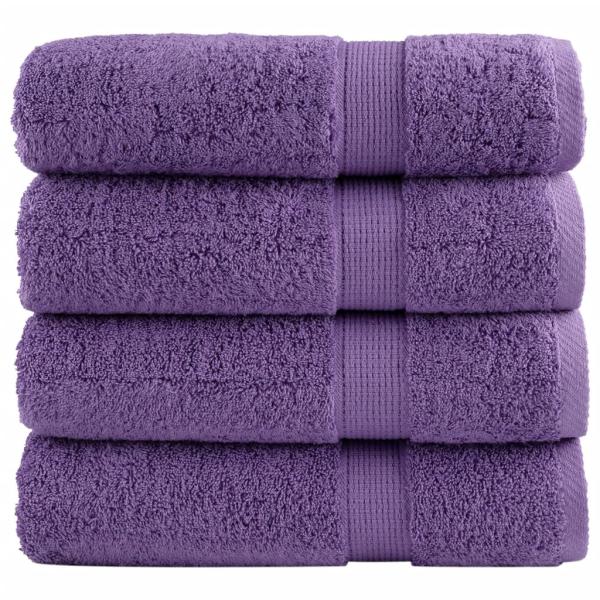 ARDEBO.de - Premium Badetücher SOLUND 4 Stk. Lila 100x150 cm 600 g/m²