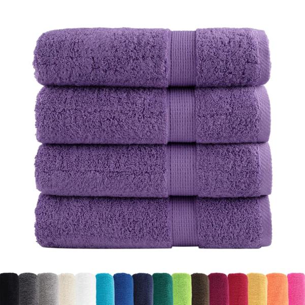 Premium Badetücher SOLUND 4 Stk. Lila 100x150 cm 600 g/m²