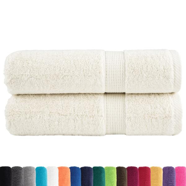 Premium Badetücher SOLUND 2 Stk. Creme 100x150 cm 600 g/m²