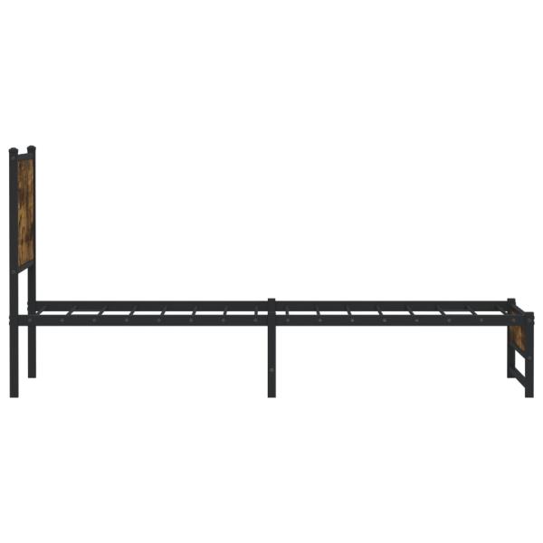 Metallbett ohne Matratze Räuchereiche 75x190 cm