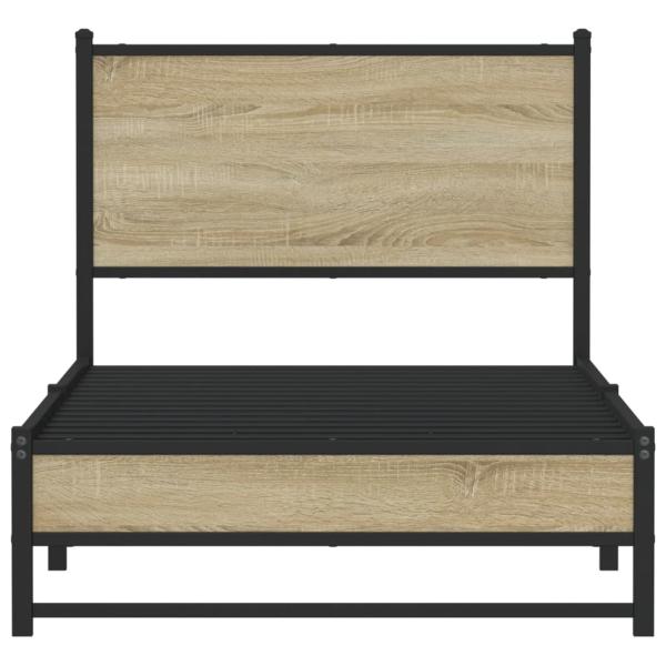 Metallbett ohne Matratze Sonoma-Eiche 75x190 cm