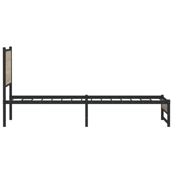 Metallbett ohne Matratze Sonoma-Eiche 100x200 cm