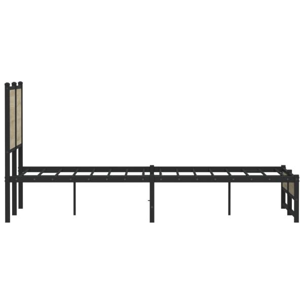 Metallbett ohne Matratze Sonoma-Eiche 120x190 cm