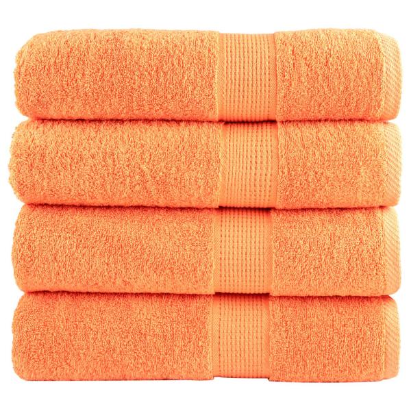 ARDEBO.de - Premium-Duschtücher SOLUND 4 Stk. Orange 70x140 cm 600 g/m²