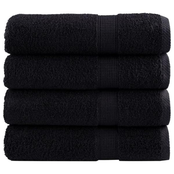 Premium Badetücher SOLUND 4 Stk. Schwarz 100x150 cm 600 g/m²