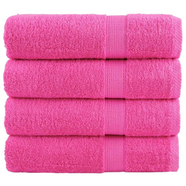 ARDEBO.de - Premium Badetücher SOLUND 4 Stk. Rosa 100x150 cm 600 g/m²