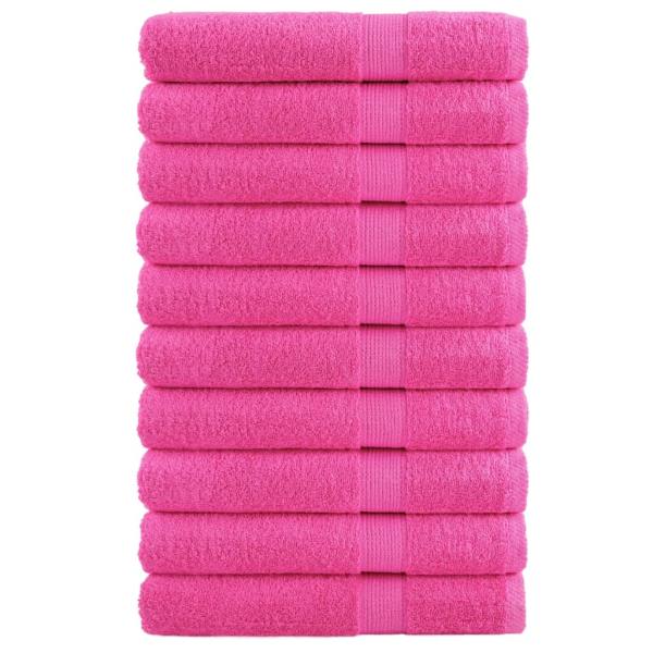 Premium-Handtücher SOLUND 10 Stk. Rosa 100x200 cm 600 g/m²