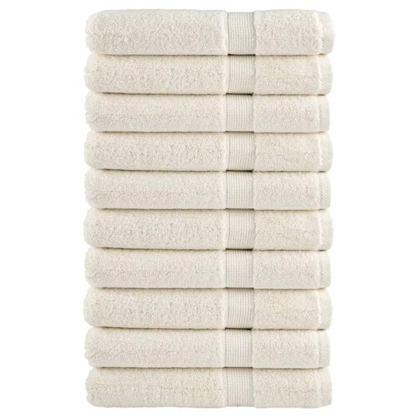 Premium-Handtücher SOLUND 10 Stk. Cremeweiß 100x200 cm 600 g/m²