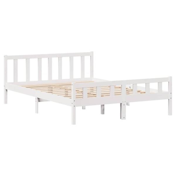 Massivholzbett ohne Matratze Weiß 160x200 Kiefernholz