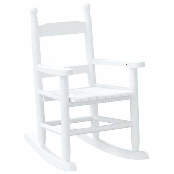 Schaukelstuhl f?r Kinder 2 Stk. Wei? Massivholz Pappel