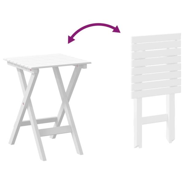 Schaukelst?hle 2 Stk. mit Klapptisch Wei? Massivholz Pappel