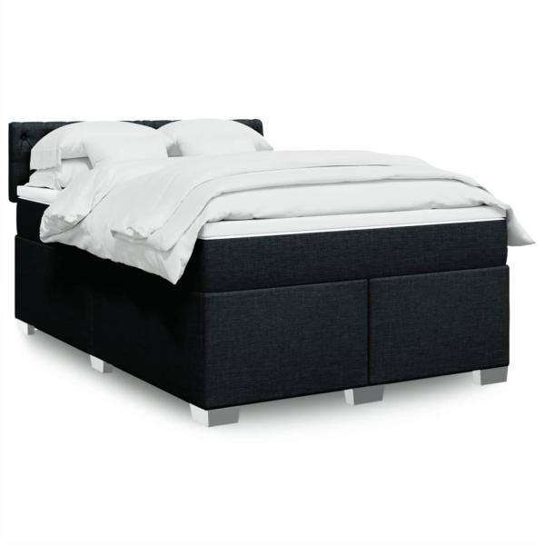 ARDEBO.de - Boxspringbett mit Matratze Schwarz 160x200 cm Stoff