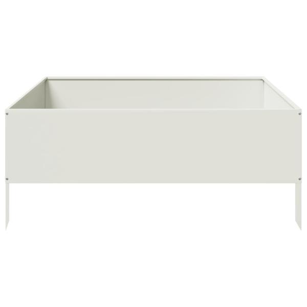 Hochbeet Weiß 100x100x41 cm Stahl