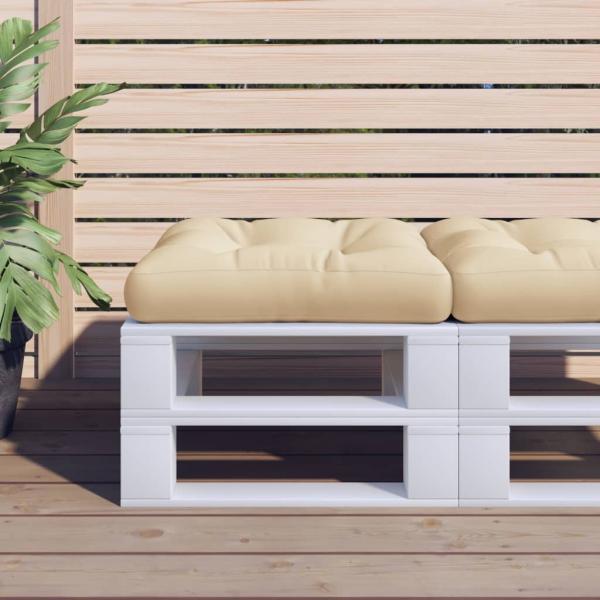 ARDEBO.de - Palettenkissen Beige 60x60x12 cm Stoff