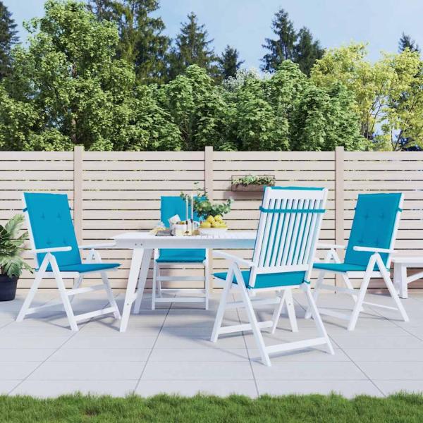 ARDEBO.de - Gartenstuhlauflagen für Hochlehner 4 Stk. Blau 120x50x3cm Stoff