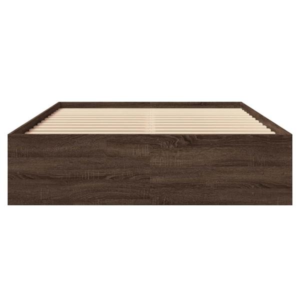 Bettgestell ohne Matratze Braun Eiche 120x200 cm Holzwerkstoff