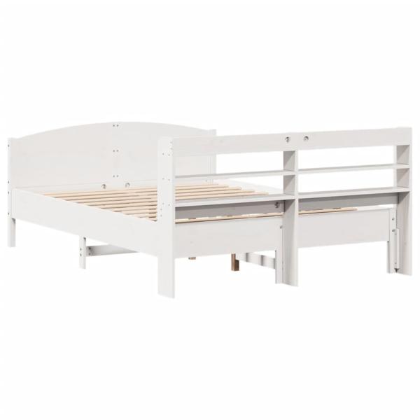 Massivholzbett ohne Matratze Weiß 160x200 Kiefernholz