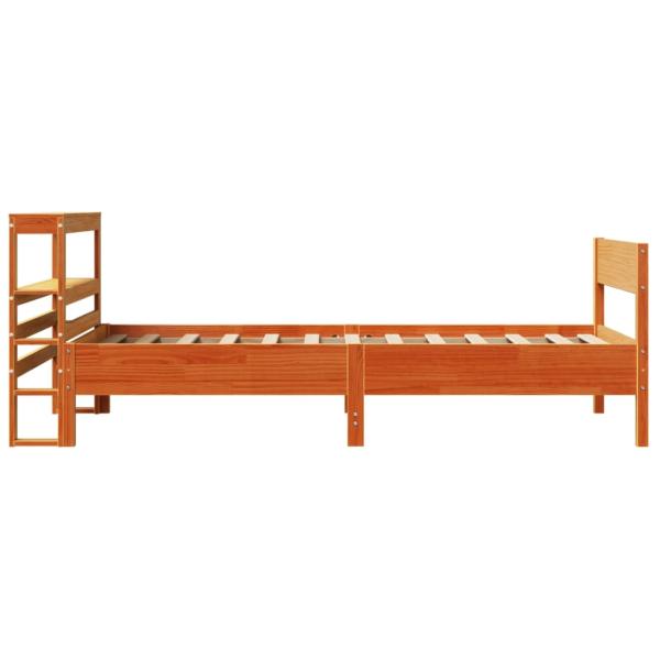 Massivholzbett ohne Matratze Wachsbraun 75x190 cm Kiefernholz