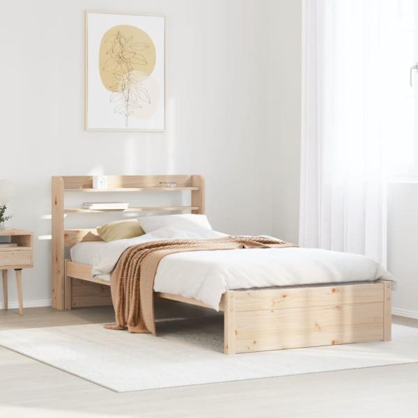 ARDEBO.de - Bettgestell mit Kopfteil ohne Matratze 75x190 cm