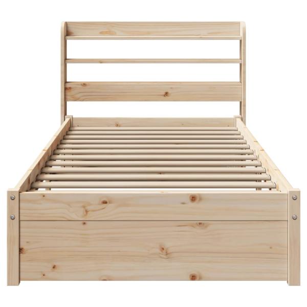 Bettgestell mit Kopfteil ohne Matratze 75x190 cm