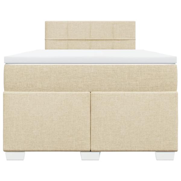 Boxspringbett mit Matratze Creme 120x190 cm Stoff