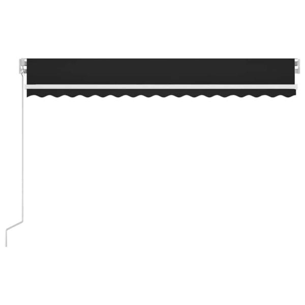 Markise Manuell Einziehbar mit LED 400x300 cm Anthrazit