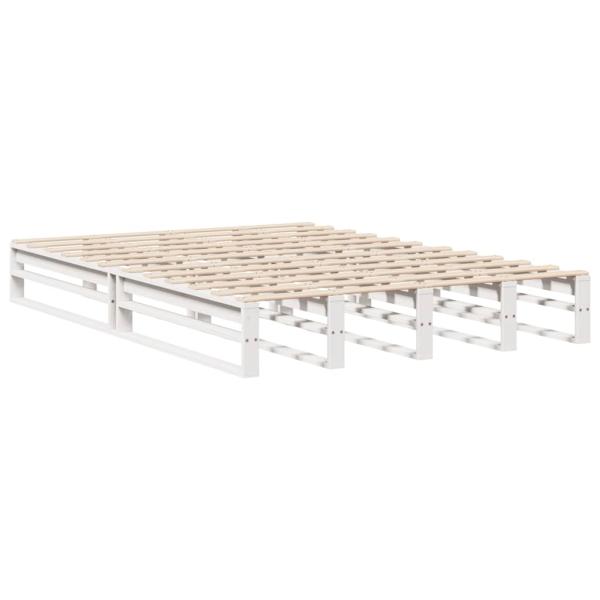 Massivholzbett ohne Matratze Weiß 120x200 cm Kiefernholz
