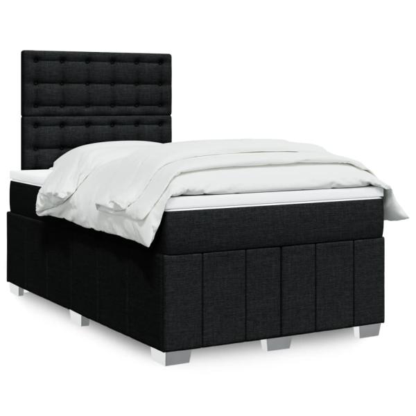 ARDEBO.de - Boxspringbett mit Matratze Schwarz 120x190 cm Stoff