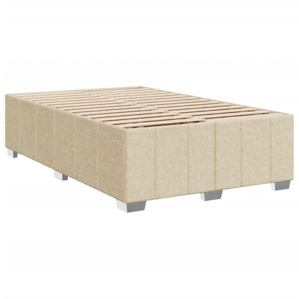 Bettgestell ohne Matratze Creme 120x190 cm Stoff