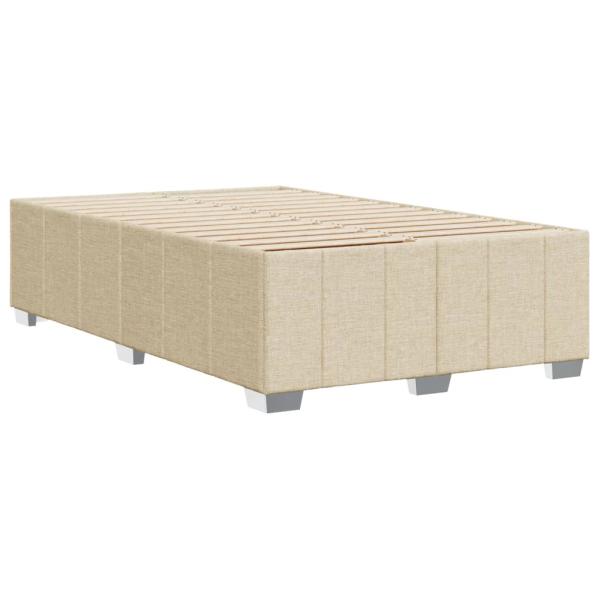 Bettgestell ohne Matratze Creme 120x190 cm Stoff