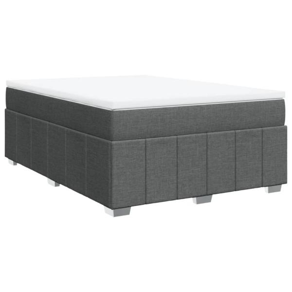 Boxspringbett mit Matratze Dunkelgrau 140x190 cm Stoff