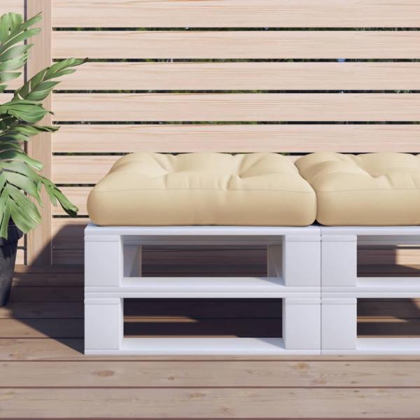 ARDEBO.de - Palettenkissen Beige 58x58x10 cm Stoff